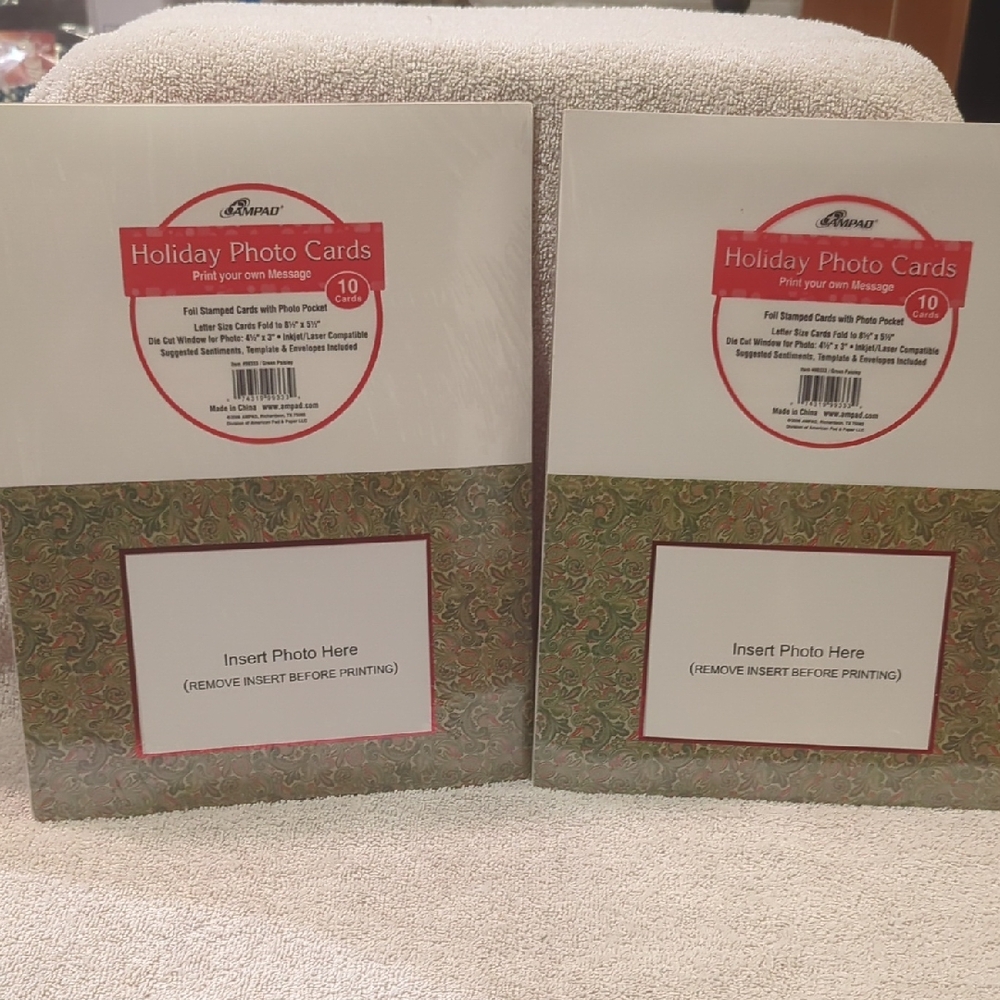 Set Of 2 New Ampad Holiday Photo cards